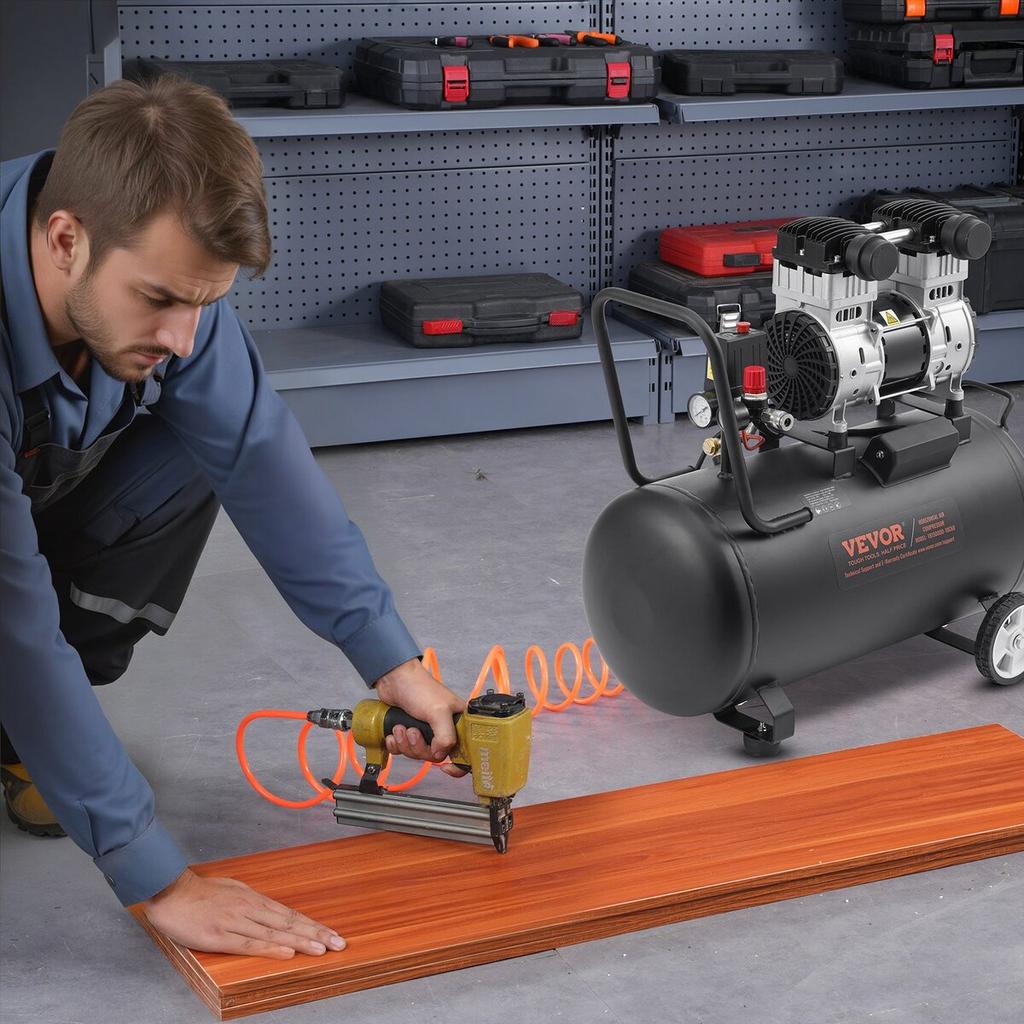 Компактный портативный безмасляный воздушный компрессор 15 галлонов 90 PSI