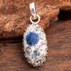 Подвеска с азуритом, серебряные украшения, серебро 925 пробы, украшения ручной работы, серебряный кулон