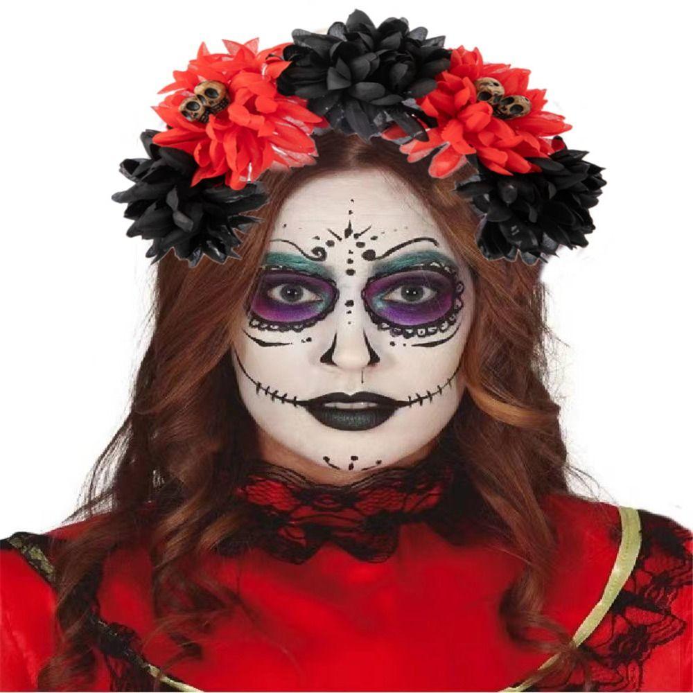 Черная вуаль Хэллоуин Роза Цветок Головной Убор Свадебный Головной Убор Ретро Цветочный Головной Убор Женщины