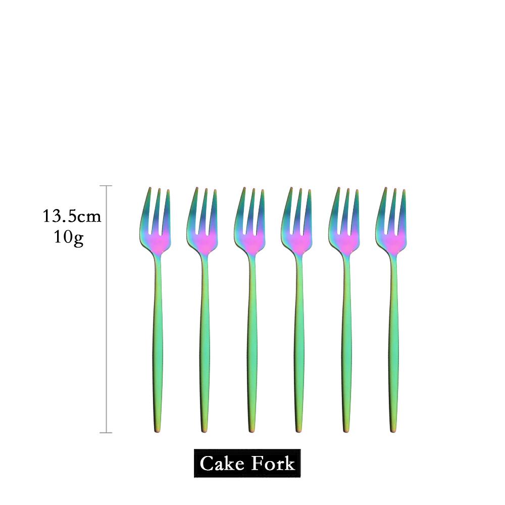 6 шт. мини-набор вилок для фруктового торта, закусок из нержавеющей стали, чай, набор вилок для фруктов, десертная вилка, белое золото, маленькая вилка для салата, посуда
