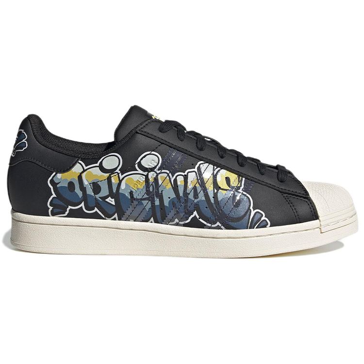 Adidas Originals Superstar Classic Street Graffiti Low-Top Skate Shoes Unisex Sneakers Black GW4444