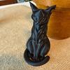 Элегантная скульптура кошки с полосками, фигурка кошки, декор для дома для помещений/улицы, очаровательная статуэтка кошки, украшение для столов, книжных полок