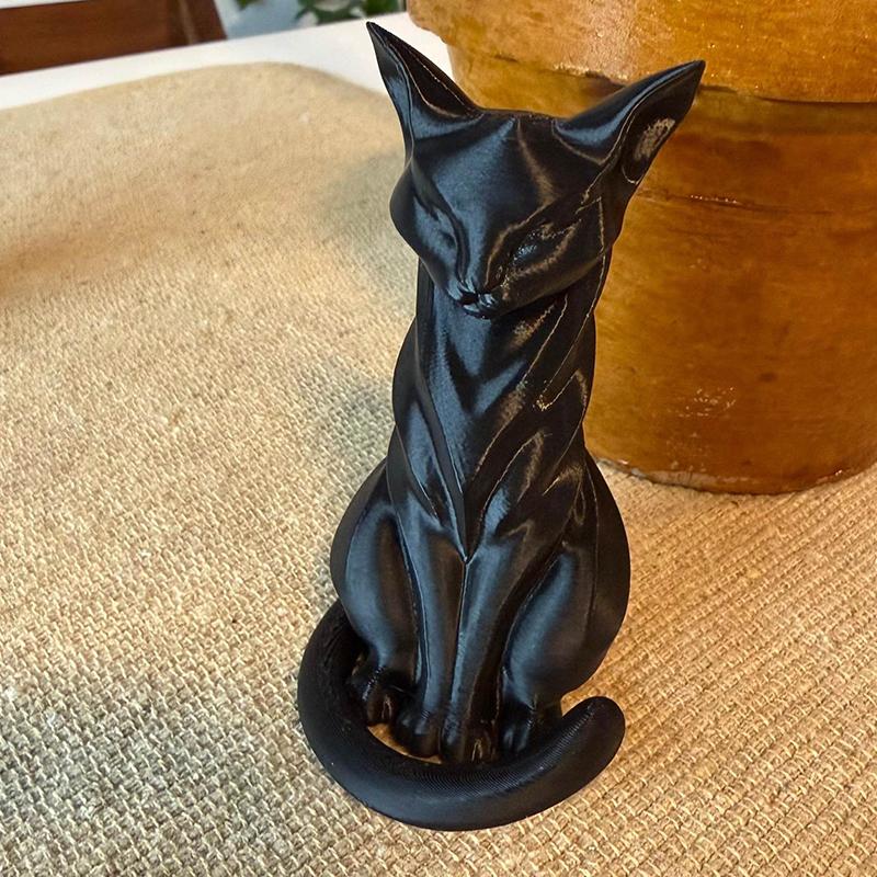 Элегантная скульптура кошки с полосками, фигурка кошки, декор для дома для помещений/улицы, очаровательная статуэтка кошки, украшение для столов, книжных полок