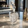 Whiskey Bottle with Stopper Skull Decanter, 500ml Gothic Glass Stopper, Halloween Spirit Dispenser for Home Bar, Creepy Liquor Decanter