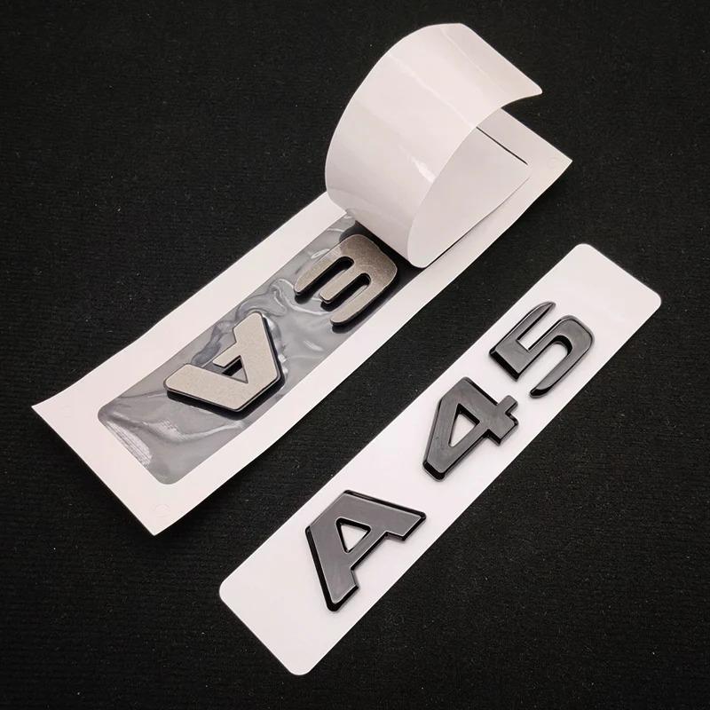 3D ABS Glossy Black A35 A45 C63 A180 S Logo Letters Badge Car Sticker Trunk Emblem For Mercedes Benz AMG W205 W177 W176 C205 AV1