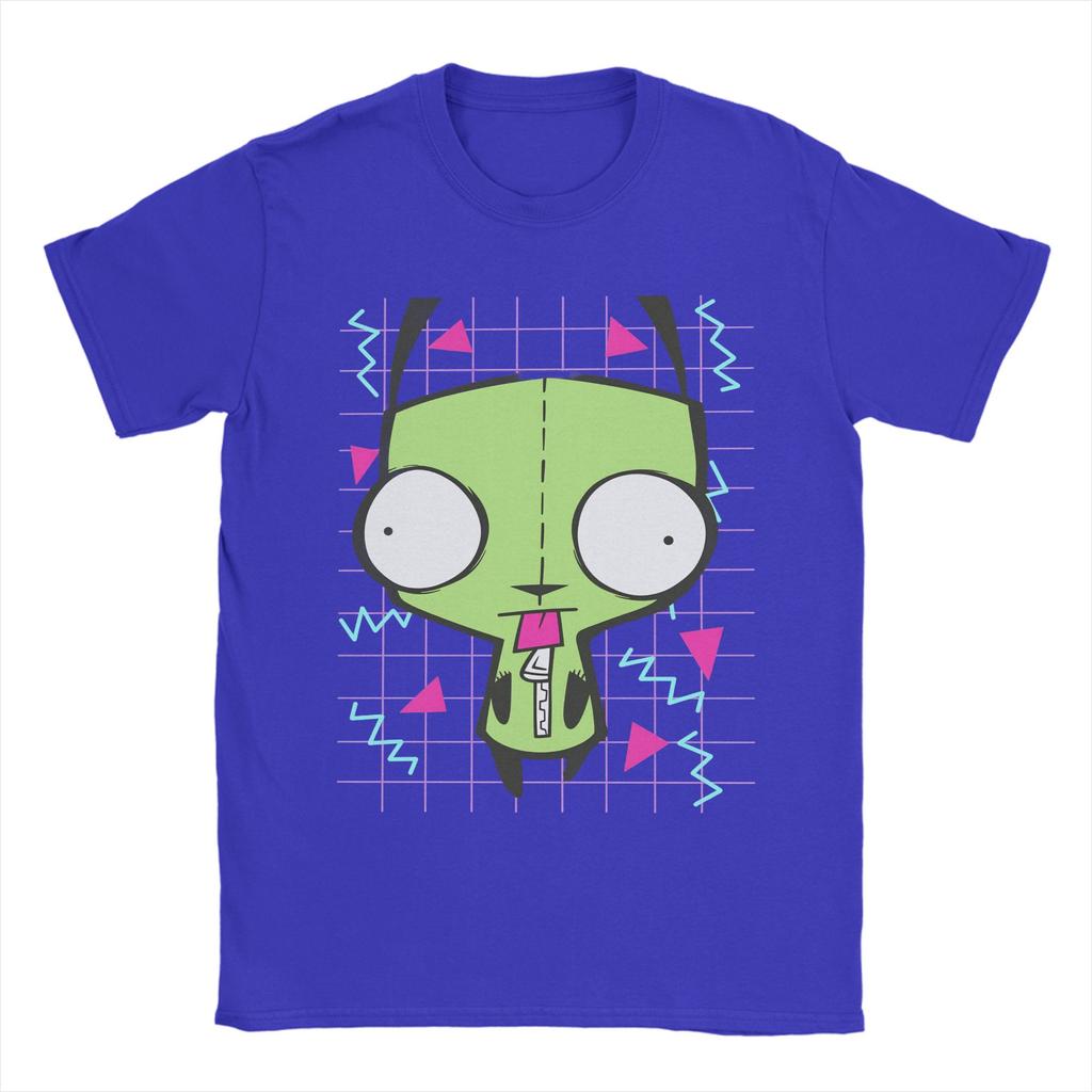 Мужская футболка Invader Zim Одежда из чистого хлопка Юмористическая футболка с коротким рукавом и круглым вырезом Печатные футболки