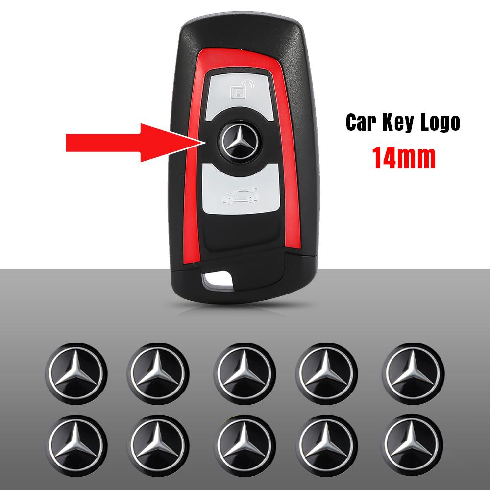 CRY1 10/20pcs 14mm Replacement Car Key Badge Stickers Emblem Auto Key Decoration For Mercedes Benz A B C E R G Class AMG W124 W169