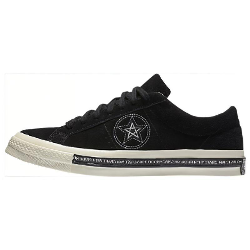 NEIGHBORHOOD x Converse One Star 74 Нескользящие Легкие Низкие Кеды для Скейтбординга Унисекс Черно-белые