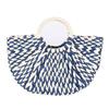Bohemian Women Beach Bag Colorful Half Round Bucket Bag Handmade Straw Woven Rattan Handbag
