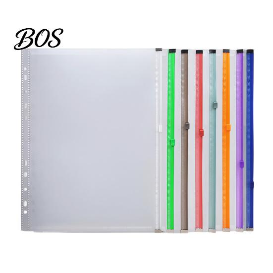 Paper Storage Envelope 8 Pcs A4 A5 B6 A8 Binder Pockets, 6/11 Hole Clear Plastic Zipper Seal File Folder Pouch Document Organizer, Loose Leaf