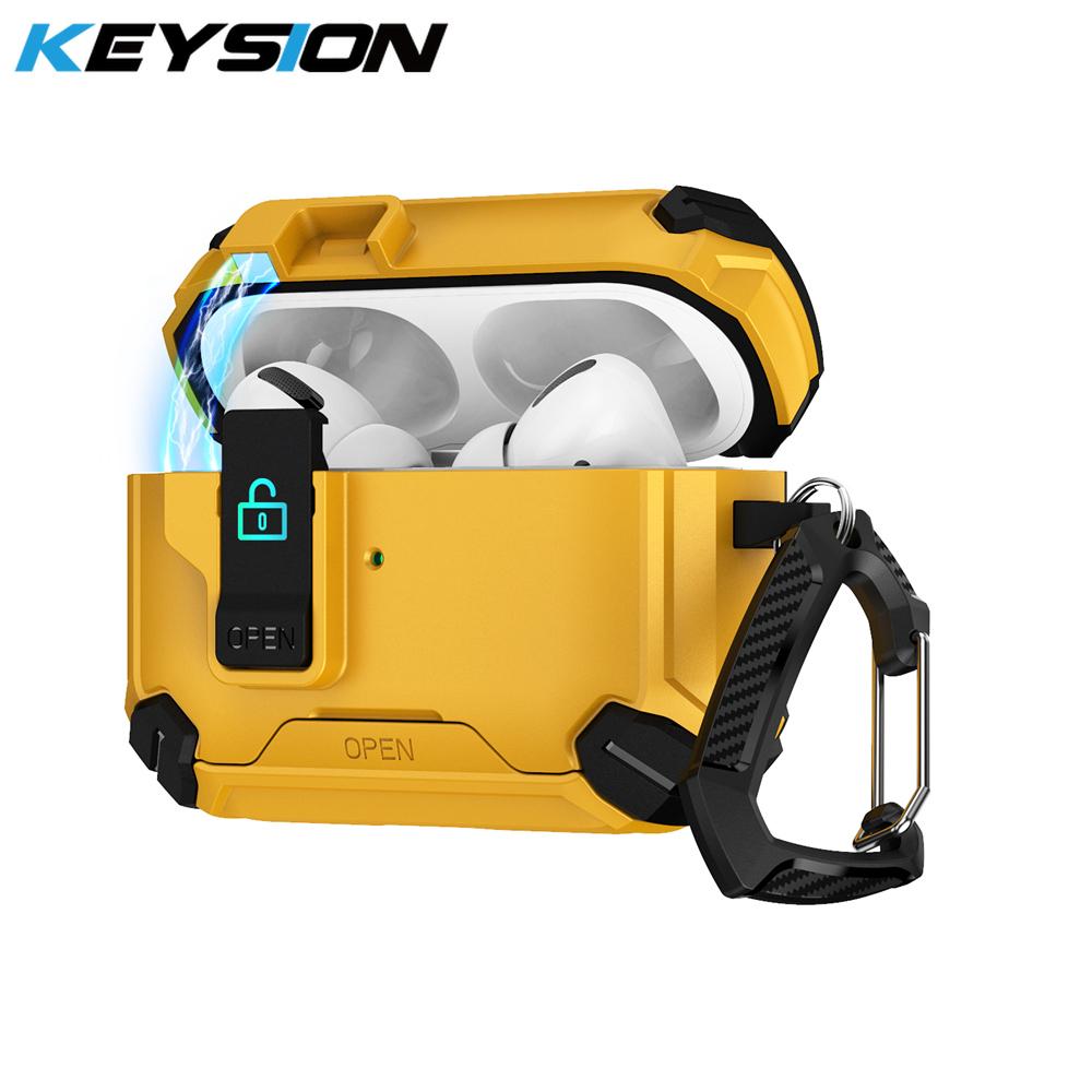 KEYSION Магнитный автоматический переключатель Чехол для наушников для Airpods Pro 3 Pro 2 Ударопрочный Подставка для телефона Чехол для наушников для AirPods 4 3 2 1