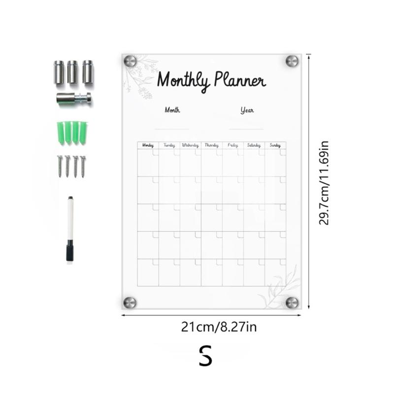 Weekly Planner Acrylic Board Clear Daily Record Board Wall Mounted To Do List Whiteboard Weekly Working Cooking Record Board