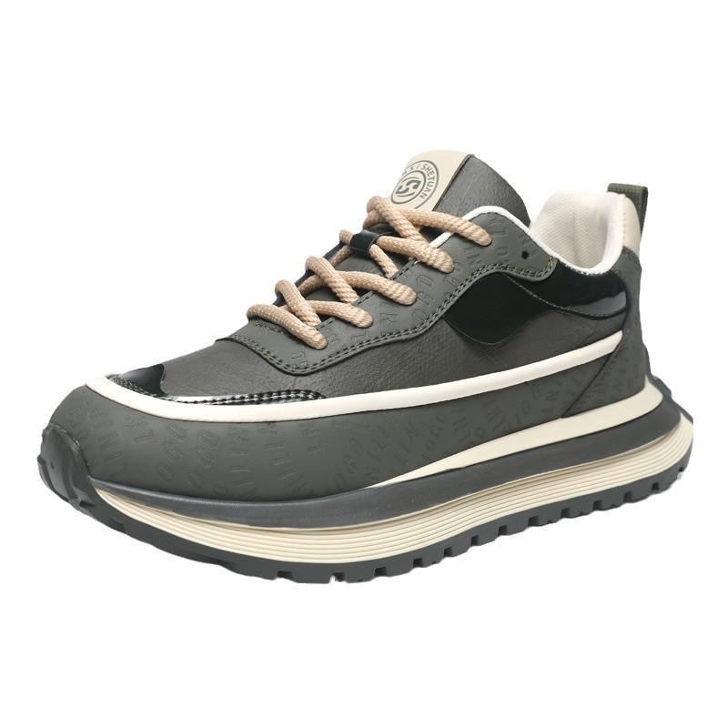 Мужские весенне-осенние низкие модные универсальные кроссовки на толстой подошве на шнуровке, противоскользящие, высококачественная повседневная обувь, теннис