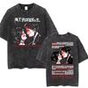 Men Women Punk Emo Rock Oversized Short Sleeve Tops Rock Band My Chemical Romance Washed Vintage Printed T Shirt