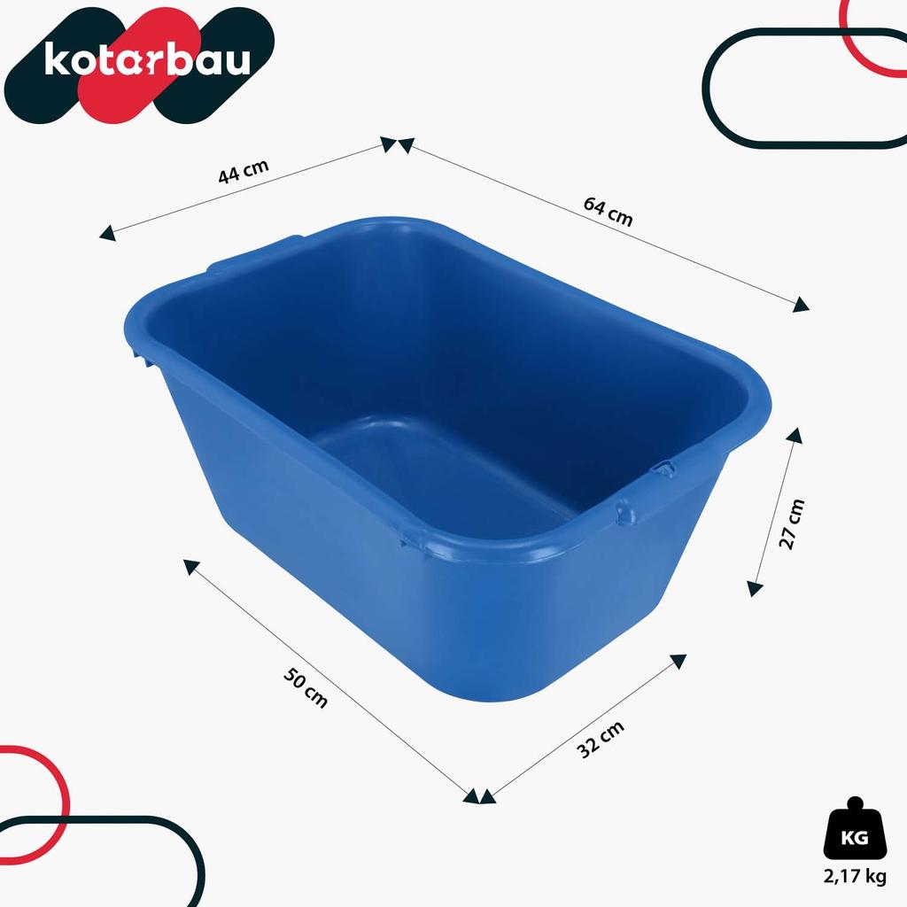 Kotarbau® Rectangular Garden Construction Container Mortar Container 55 L Blue Set Of 2