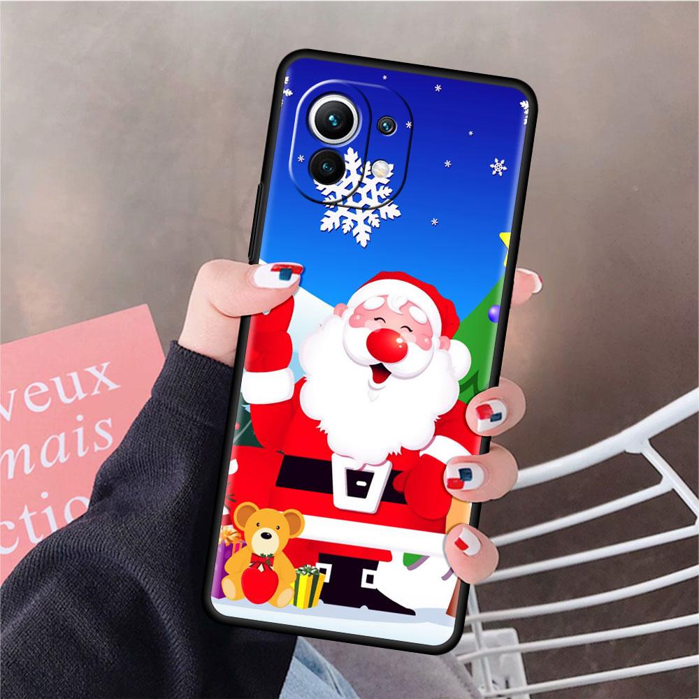 Мягкий силиконовый чехол для Xiaomi Mi 11 Lite 5G NE 11T Pro 12S Ultra 12 Note 10 10T 9T чехол для телефона TPU Funda Christmas Santa Claus