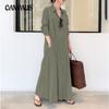 Plus Size Women's Dress Muslim Spring and Autumn Long Sleeve Simple Loose Casual Shirt Dresses