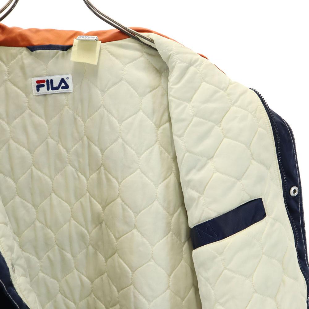 Fila Бейсбольная куртка 90-х с логотипом на спине L Темно-синяя Мужская Б/У