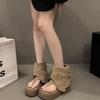 Height Increase 7cm Thick-soled Trousers, Cool Boots for Women's Summer New Small Toe Sandals, Hollow and Breathable Small Short Boots