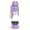 1PC White Cat Not Today Print 750ml Color Plastic Sports Water Bottle Leakproof Flip Straw Lid Suitable for Sports Office Home Use