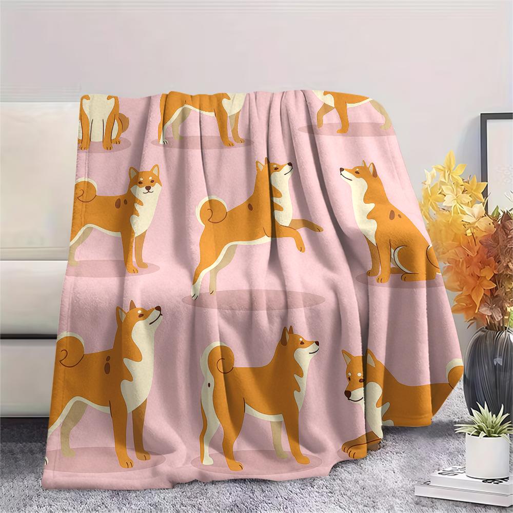 Pink background cat dog Print Flannel Blanket,High quality Comfortable for All Seasons,Home Decor,Warmth and Comfort,Perfect for Christmas Gifts