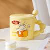 Керамическая кружка для воды Milk Fufu, стильная, креативная, с мультяшным рисунком, стакан для питья для девочек, офисная, домашняя, кофейная кружка
