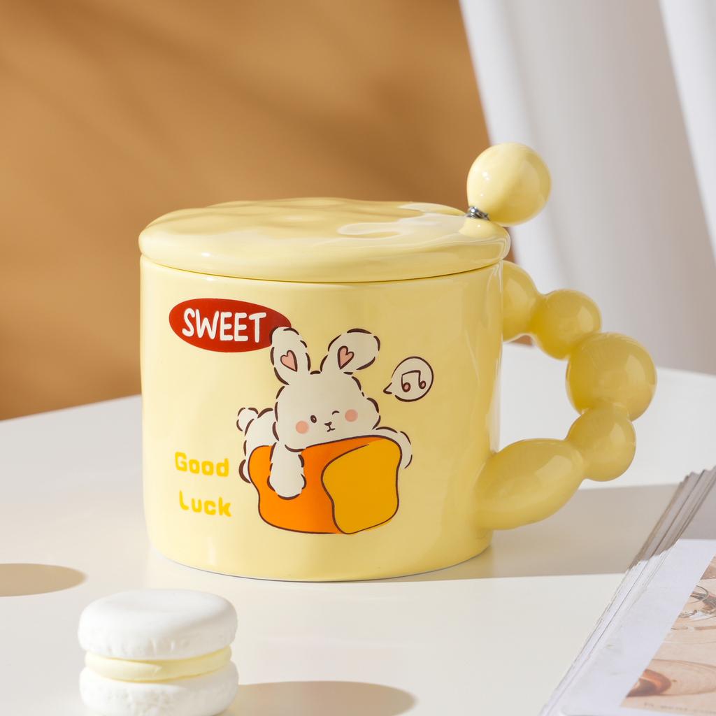 Керамическая кружка для воды Milk Fufu, стильная, креативная, с мультяшным рисунком, стакан для питья для девочек, офисная, домашняя, кофейная кружка