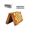 Деревянный Ручной Работы Складной Магнитный Набор Шахматной Доски Деревянный с Магнитными Фигурами и Дополнительными Ферзями для Детей и Взрослых
