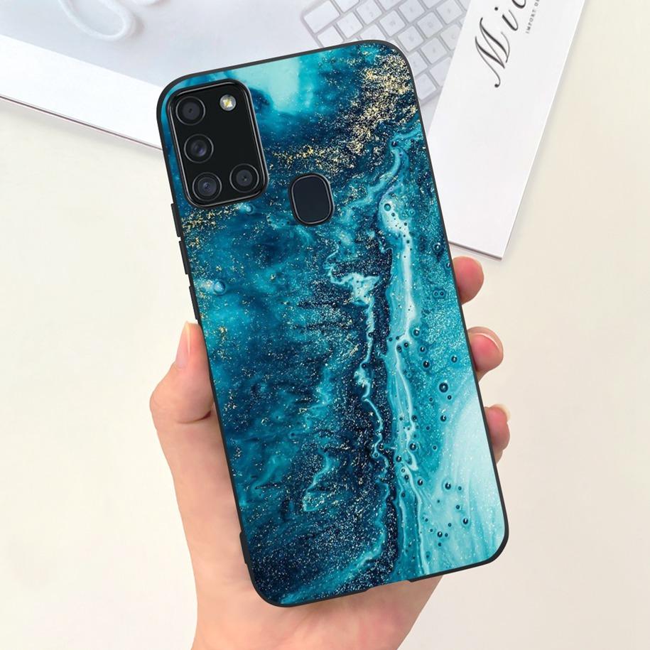 Чехол для Samsung A21S SM-A217F A 21S Задняя крышка Модный Цветочный Мультяшный Мягкий Силиконовый ТПУ Чехол для Телефона Для Samsung Galaxy A21s Capa