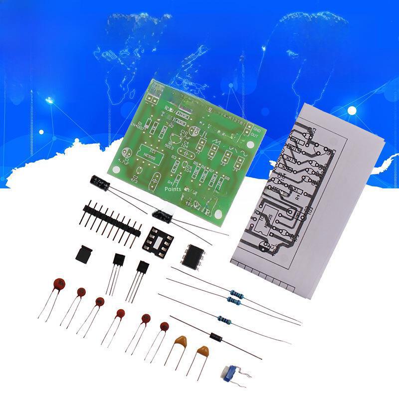 NE555 Multi-Channel Waveform Generator Kit - Square, Sawtooth, Triangle, Sine Waves
