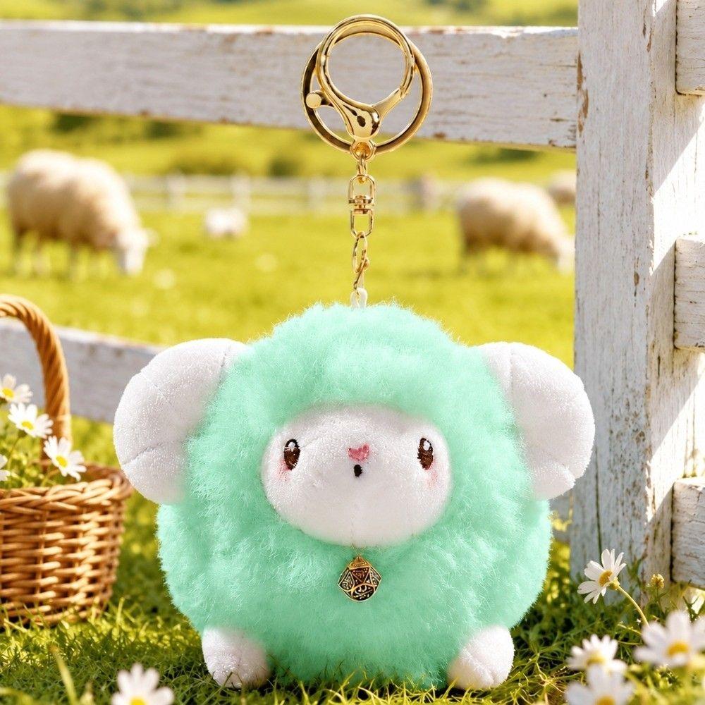 Soft Sheep Shape Key Chain Sheep Shape Fluffy Sheep Bag Pendant Cute Soft Stuffed Toy  Bag Pendant