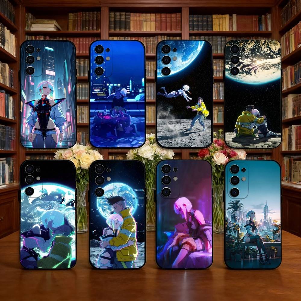 Anime C-Cyberpunk E-Edgerunners Phone Case For Samsung S25,S24,S21,S22,S23,S30,Ultra,S20,Plus,Fe,Soft Silicone Black Cover