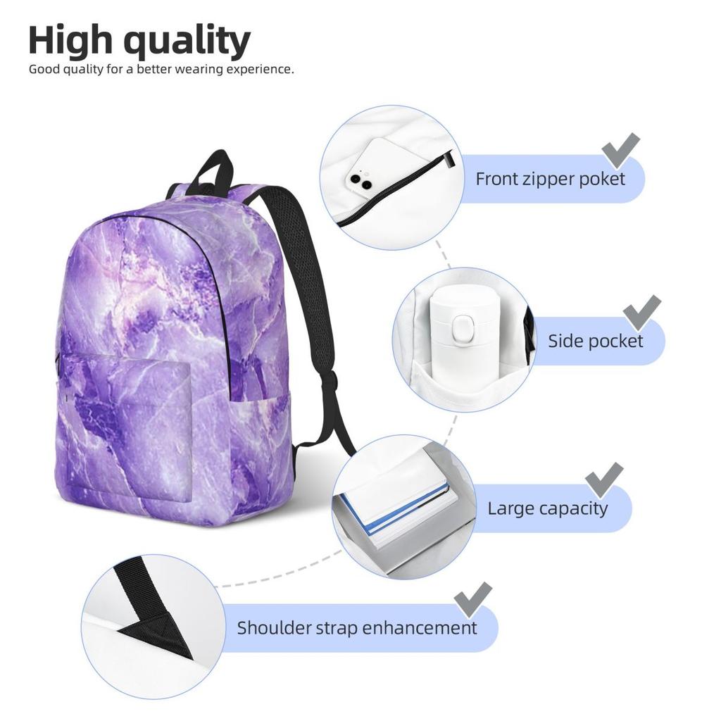 МРАМОР - ФИОЛЕТОВЫЙ Рюкзак Горячая Распродажа Daypack Большая Вместимость Мальчики Девочки Сумка для Книг Школьная Сумка Наплечные Сумки для Мужчин Женщин