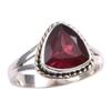 Натуральный гранатовый драгоценный камень 925 чистое серебро ювелирное кольцо размер 6.5 D1i13