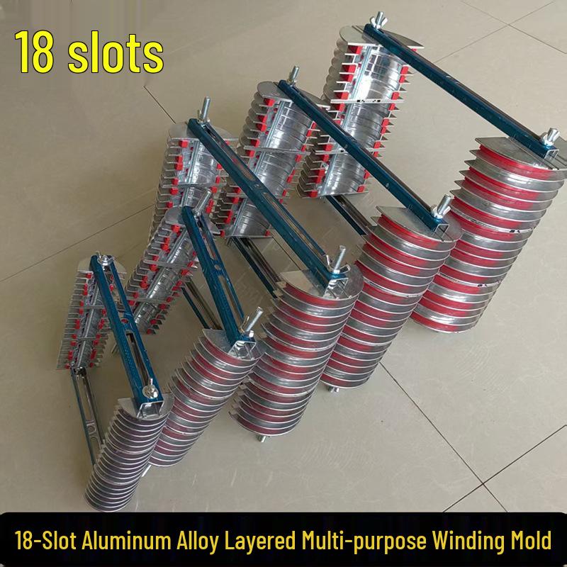 Three-Phase Motor Wire Mold: 12-Slot Layered Winding Aluminum Alloy Frame, Universal Chain Stacking, Cross-Type Tool Mold.