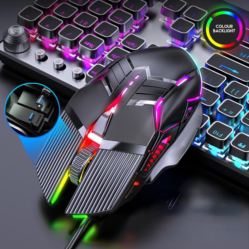 Проводная игровая мышь USB мышь игровая RGB геймерская мышь 6 кнопок LED бесшумные мыши для ПК ноутбука компьютера