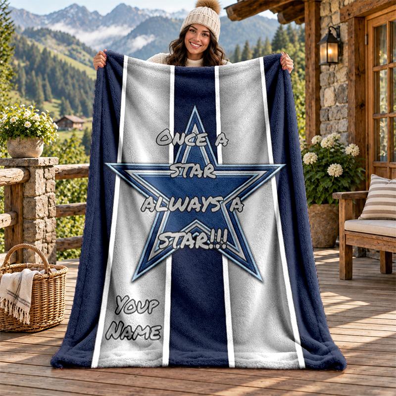 Фланелевое одеяло Dallas Cowboys с индивидуальным именем, персонализированное, мягкое, теплое, плюшевое покрывало, индивидуальный подарок для семьи и друзей