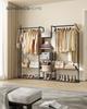 SONGMICS HOME Clothes Rail, Clothes Rack with Shoe Shelf, Heavy-Duty Storage Rack, 6 Storage Shelves, 2 Hanging Rails, Matchstick-Shaped Hooks