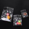 100Pcs Cookie Bags Clear Snowflake Biscuit Candy Bags Self-adhesive Gift Bags for Home Christmas
