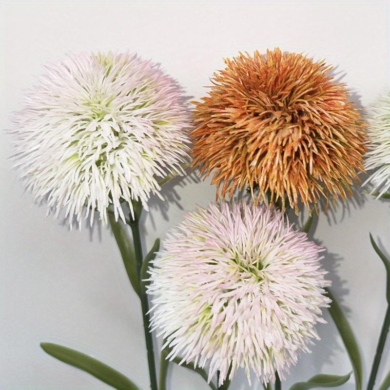 5Pcs Simulation European Plastic Single Dandelion for Outdoor Courtyard Patio Garden Lawn Decoration Wedding Bouquet Birthday