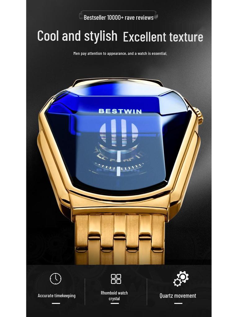 BESTWIN Мужские кварцевые часы из сплава с бриллиантами - Модные парные часы