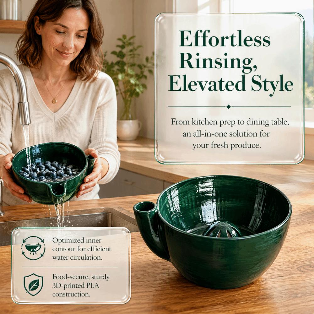 Colander Design Berry Washing Bowl 3D Printed Vegetable Washing Bowl Kitchen Use