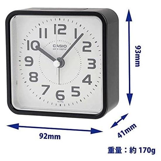 CASIO Alarm Clock Radio-Controlled Black Analog Nighttime Second Hand Stop Snooze Light TQ-770J-1JF