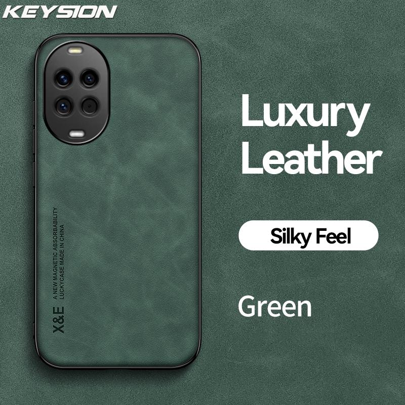KEYSION Роскошный ретро чехол из ПУ кожи для Huawei nova 14 14 Pro Мягкий силиконовый + ПК Противоударная задняя крышка для телефона для Huawei nova14Pro