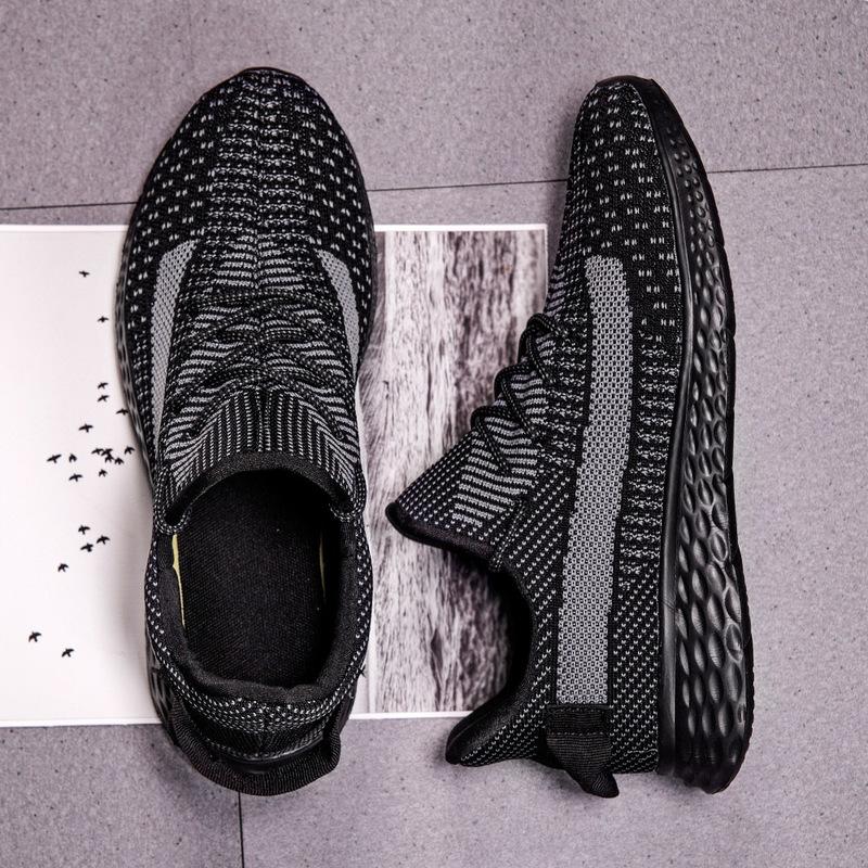 Мужская обувь большого размера 38-48, сверхлегкие кроссовки с дышащей сеткой и летающей тканью