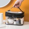 Cosmetic Bag Large Capacity Dry Wet Separation Waterproof Portable Handle Clear Visible Zipper Travel Toiletry Makeup Pouch Travelling Use