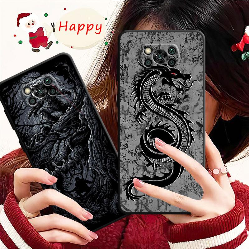 Маска самурая Дракона и Волка для Xiaomi Poco X3 Nfc X4pro X5 M3 для Mi 12 13 11 10 10t 8 Note10 Lite 11ultra 11t Pro F1, чехол