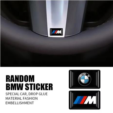 BBJC4 4pcs 16/17/18/19mm Car DIY Decor Stickers For BMW M Performance M3 G20 E36 X6 G30 X3 M5 Soft Adhesive Ornament Modified Decals