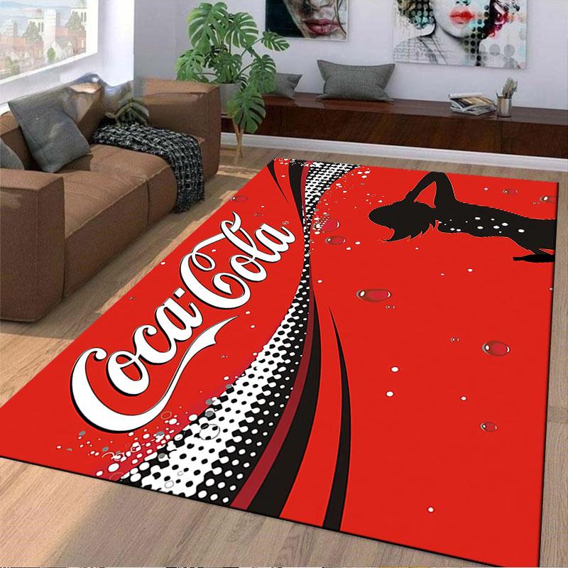 Coca-Cola Red Silhouette Carpet suitable as a non-slip mat for the living room or bedroom sofa