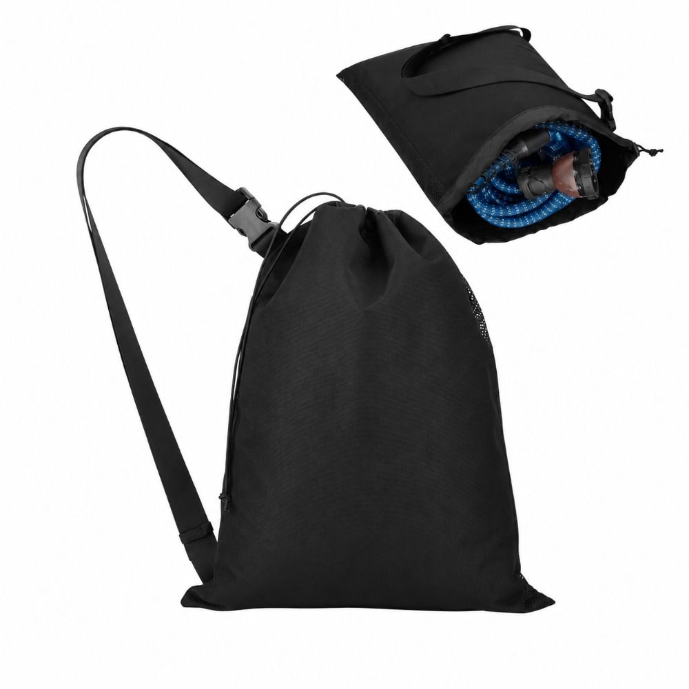 Nylon Fabric, Mesh Garden Hose Organizer Black Water Hose Storage Bag  Jumper Cable Storage